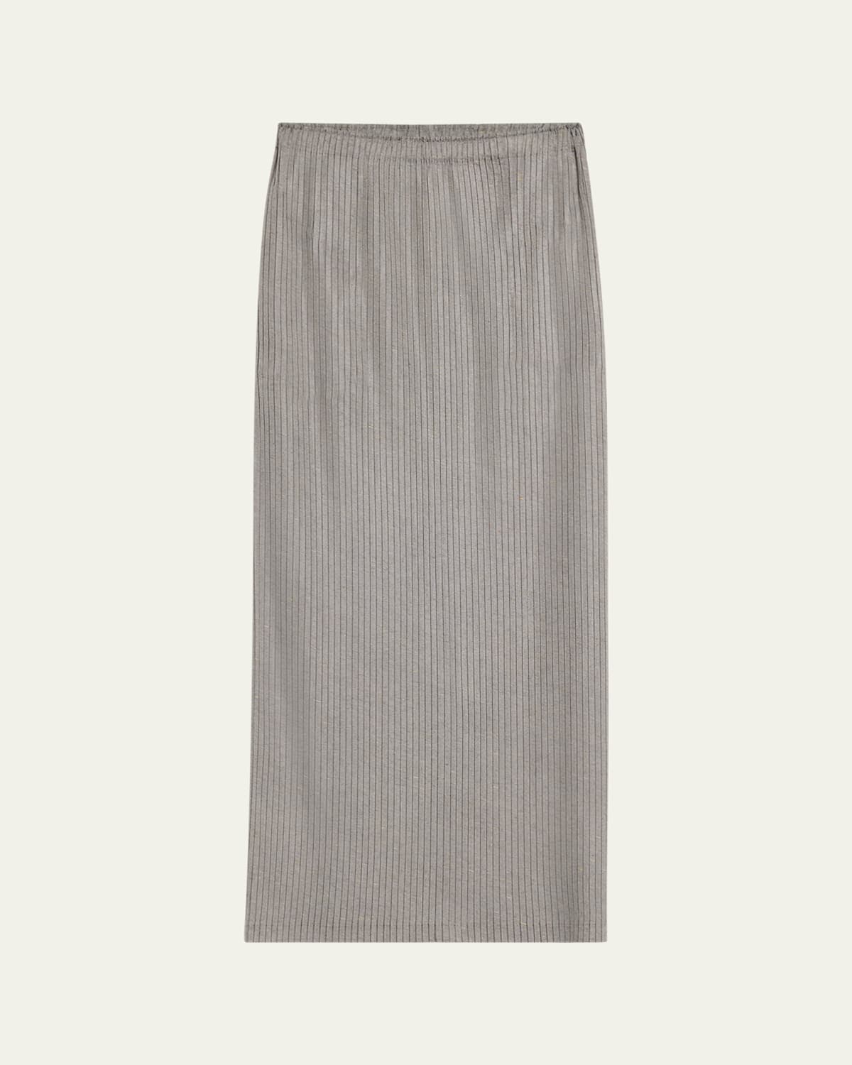 Shop Issey Miyake Restore Blend Pleats Long Skirt In Gray-hued
