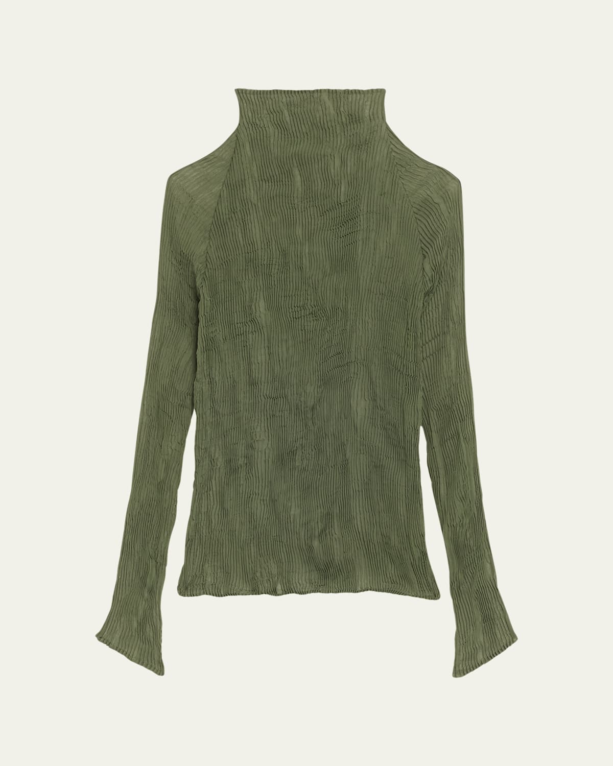 Issey Miyake Chiffon Twist 3 Sheer Top In Night Green