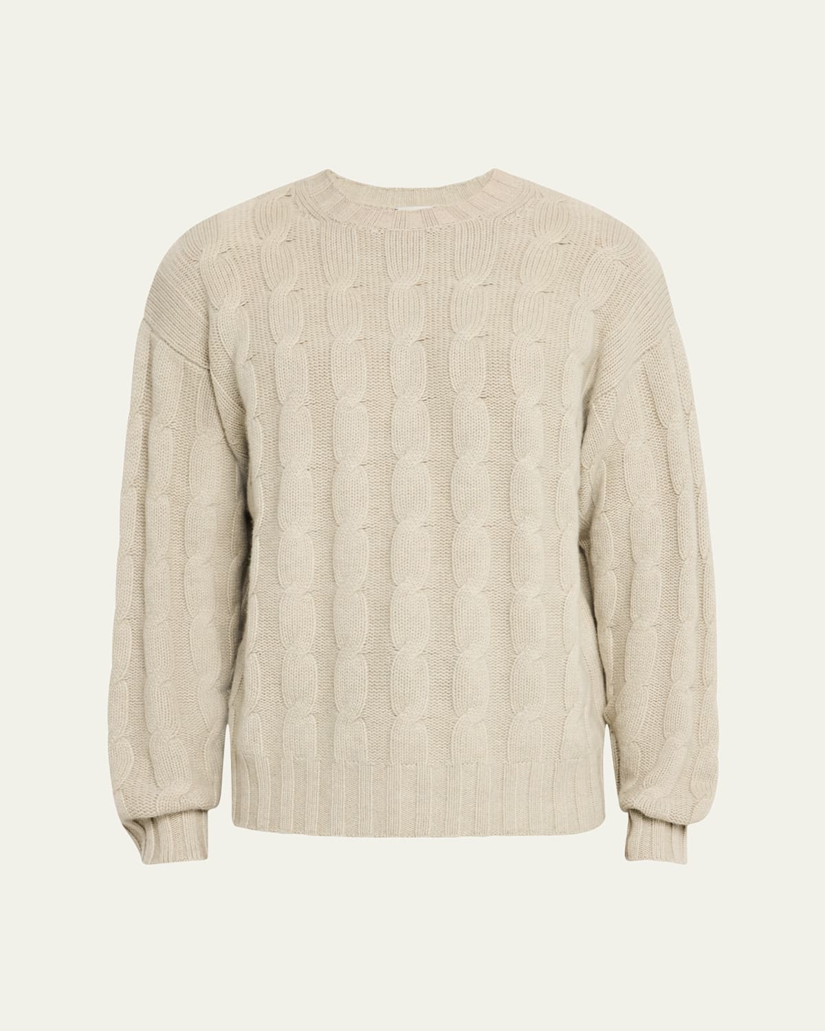 Men's Panama Cashmere Cable-Knit Crewneck Sweater