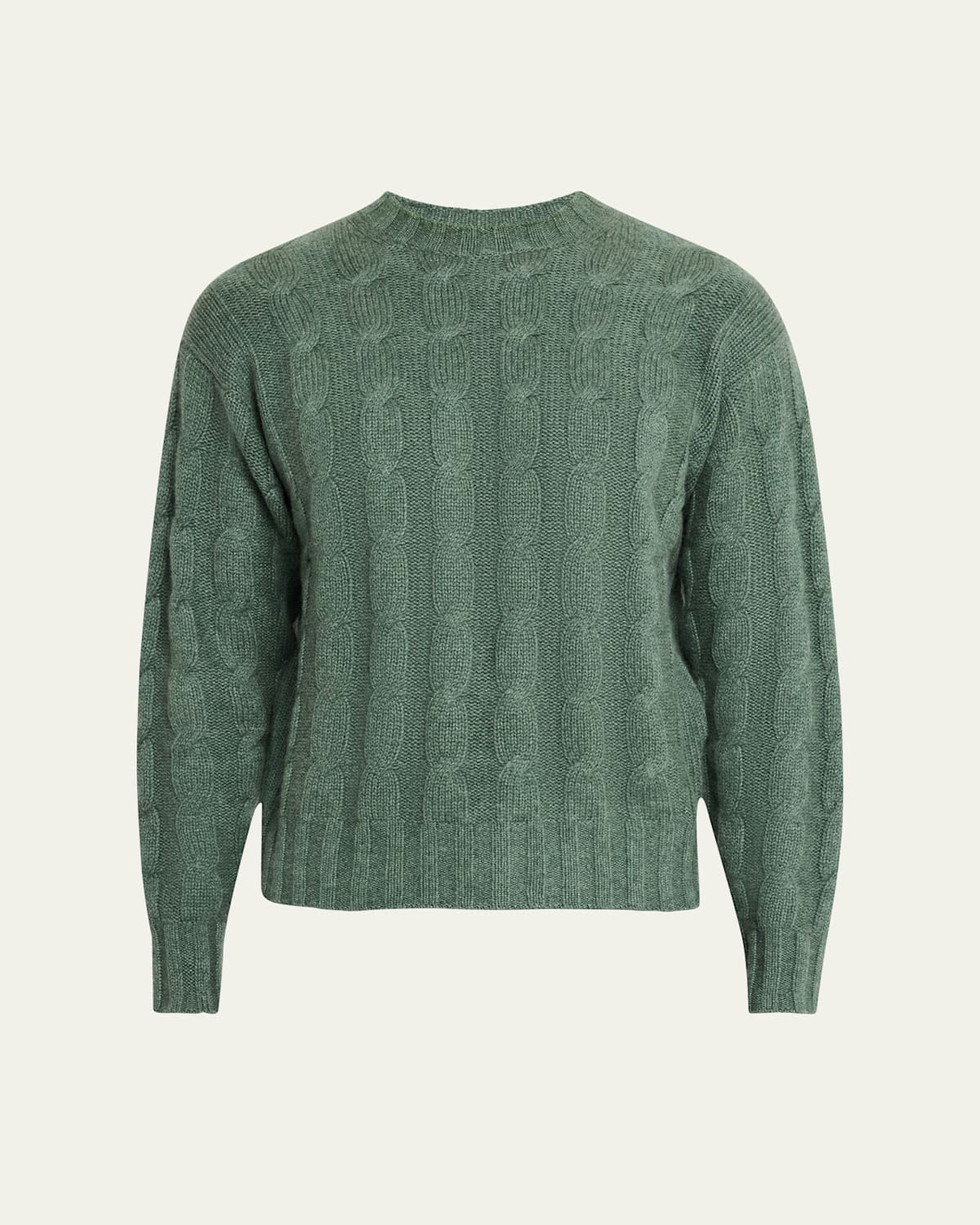 Men's Panama Cashmere Cable-Knit Crewneck Sweater