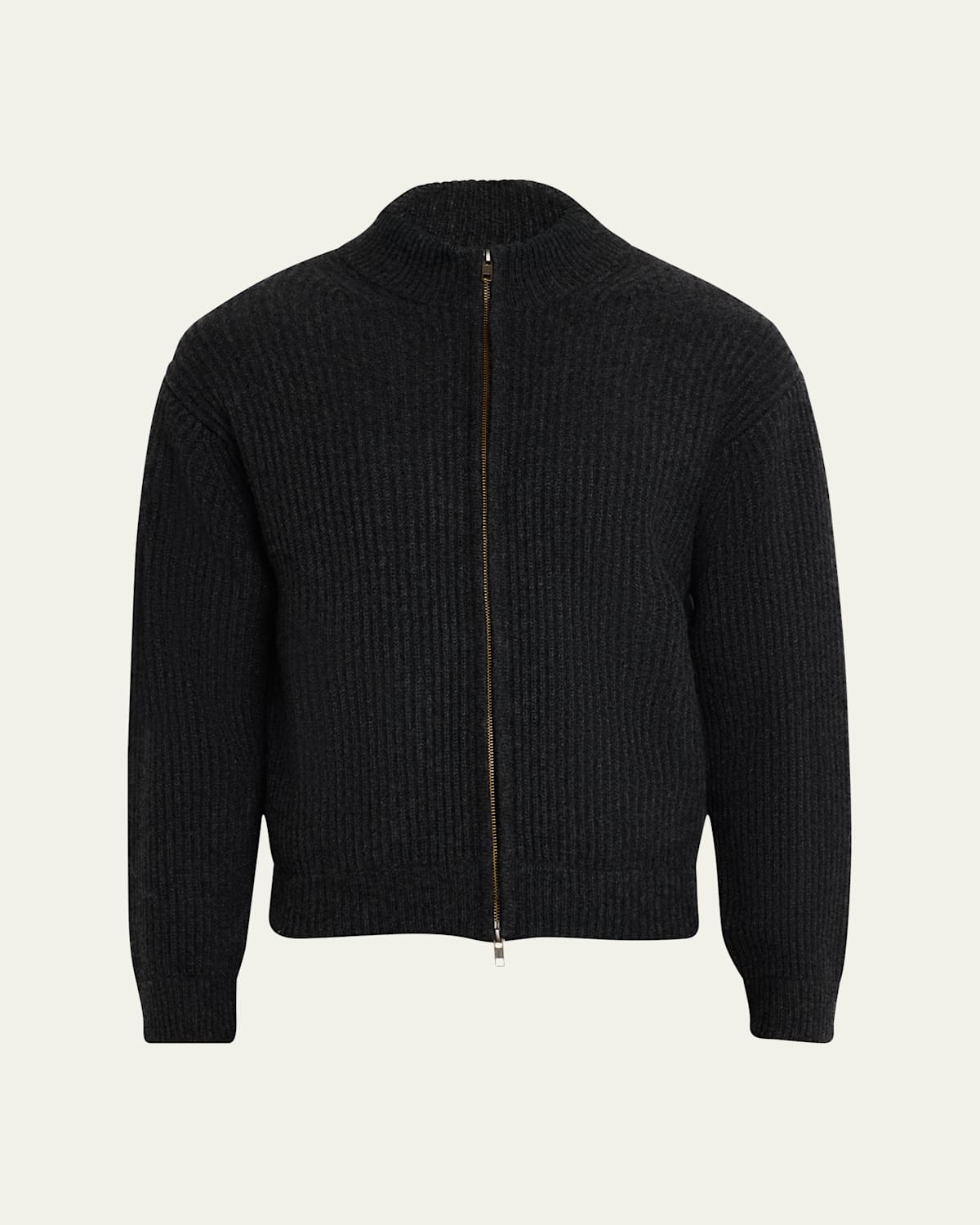 Men's Ribbed Cashmere Full-Zip Cardigan