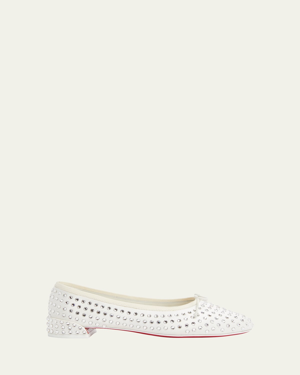 Shop Christian Louboutin Sweetie Jane Strass Ballerina Pumps In Ivorylin Snow