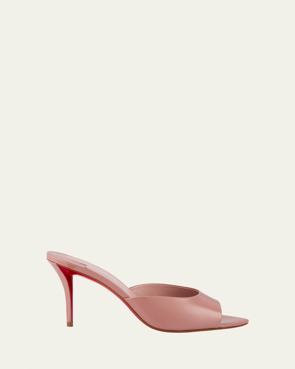 Shop Christian Louboutin Miss Z Patent Red Sole Mule Sandals In Vintage Rose