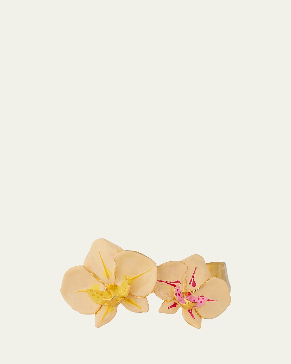 Orchid Enamel Cuff Bracelet