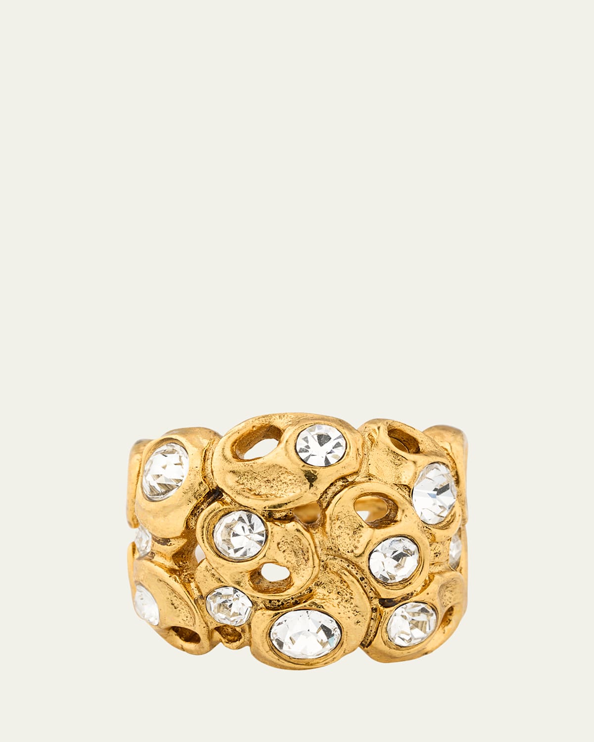 Textured Lace Ring with Stones