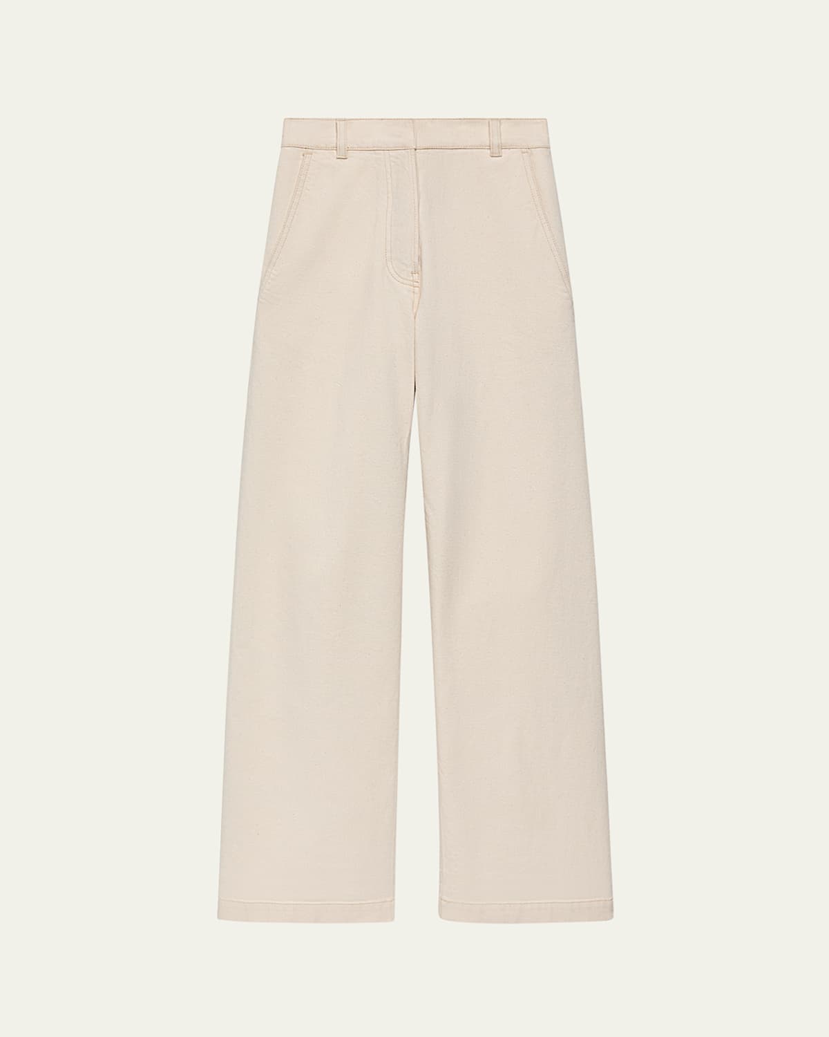 Shop Another Tomorrow Carpenter Denim Wide Leg Pants In Ecru
