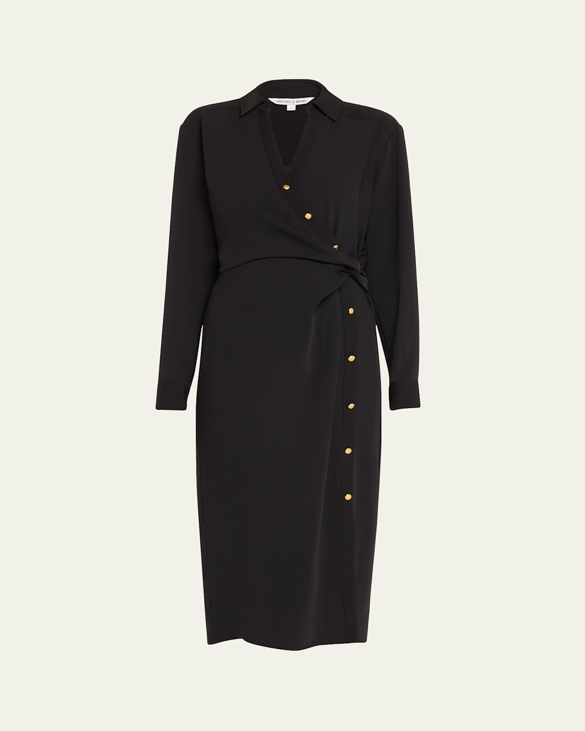 Veronica Beard Wright Midi Shirtdress In Black