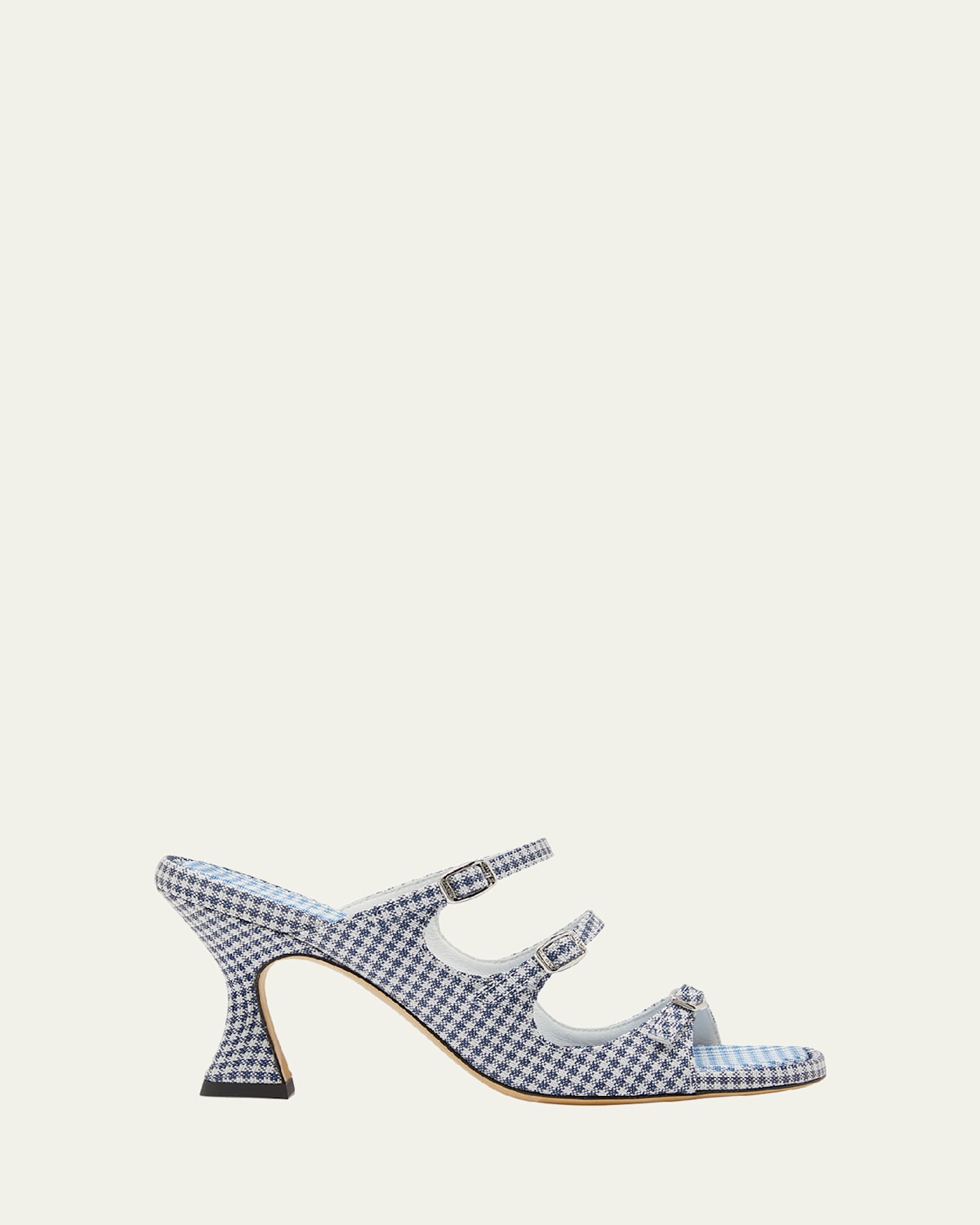 CAREL KITTY GINGHAM MARY JANE TRIO SANDALS 