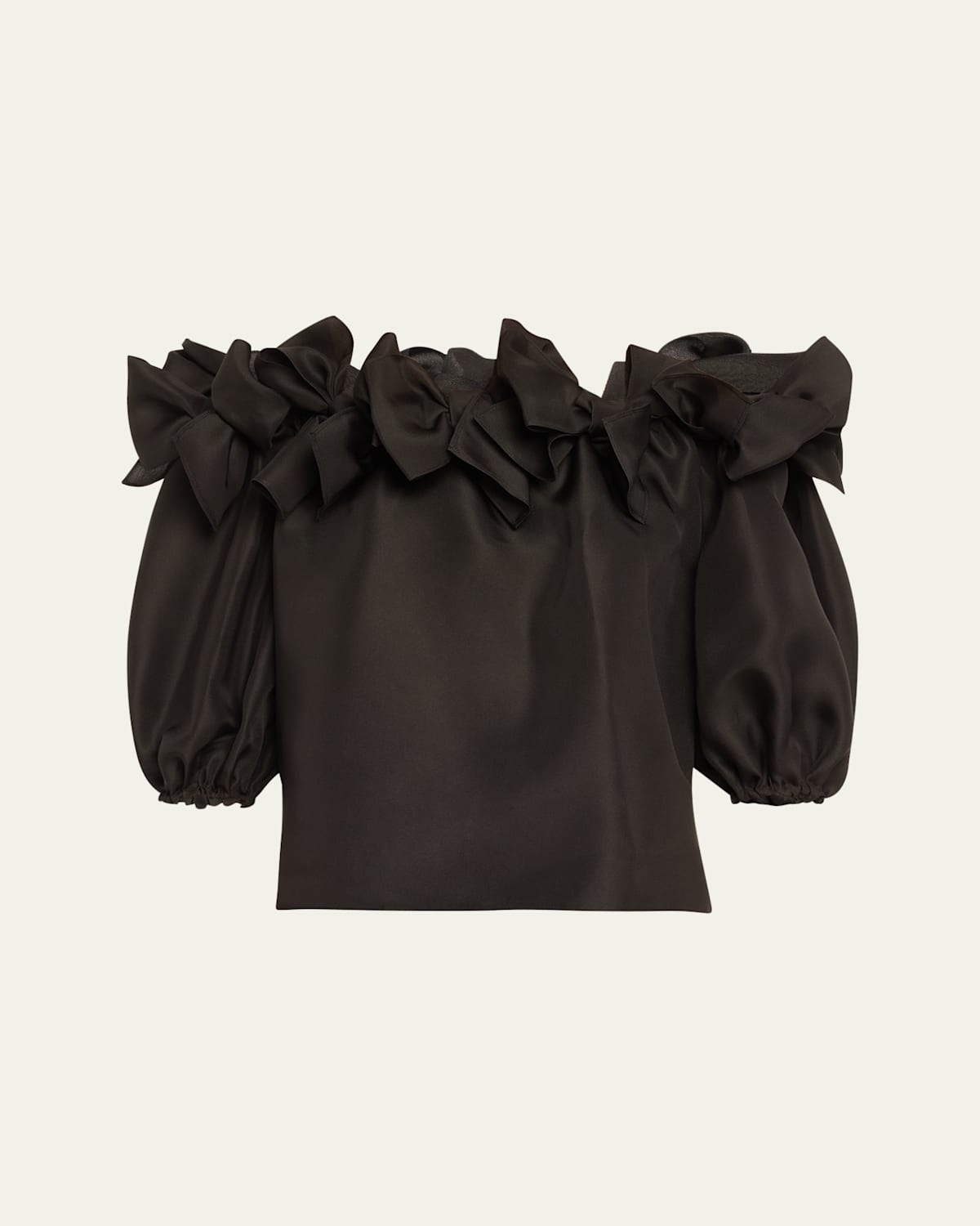 Carolina Herrera Rosette Off-shoulder Top In Black