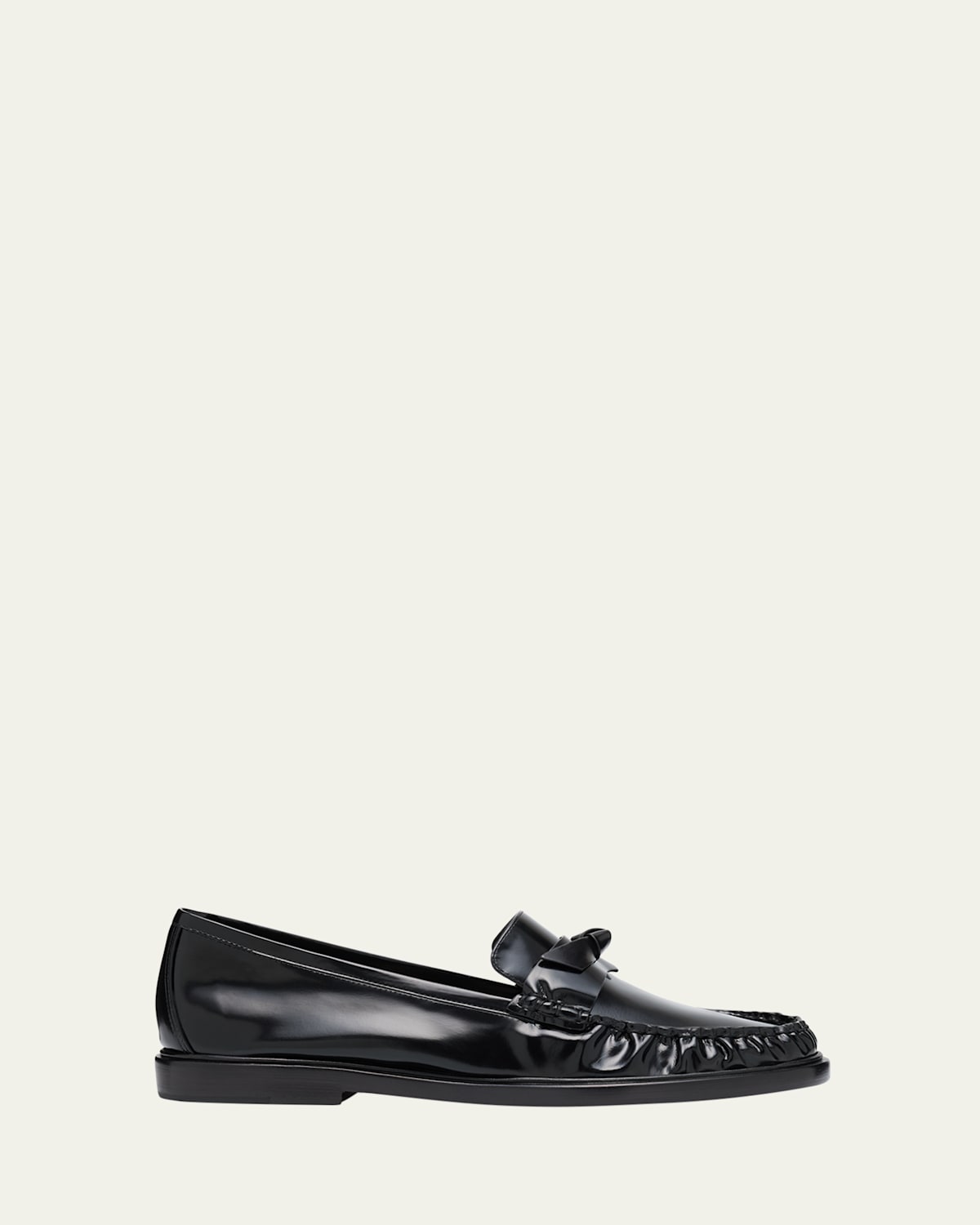 Alexandre Birman Clarita Leather Bow Loafers In Black