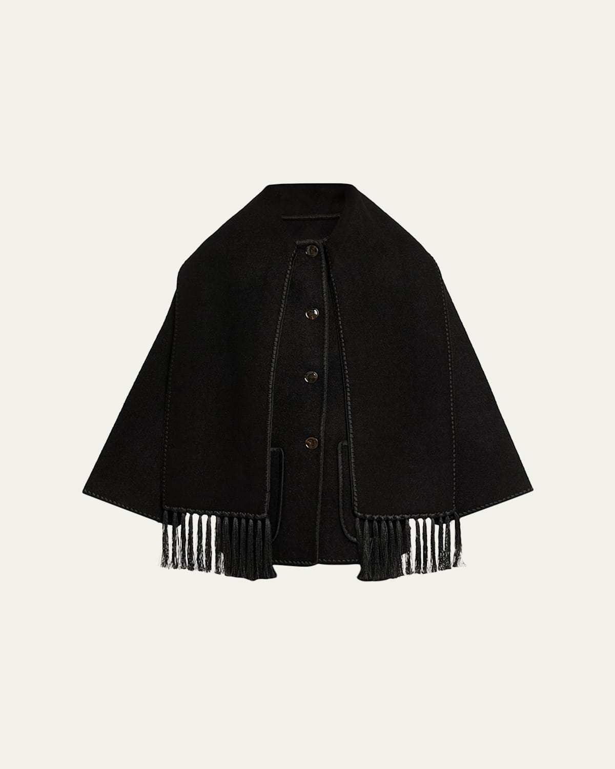 Toteme Fringe Embroidered Scarf Wool Jacket