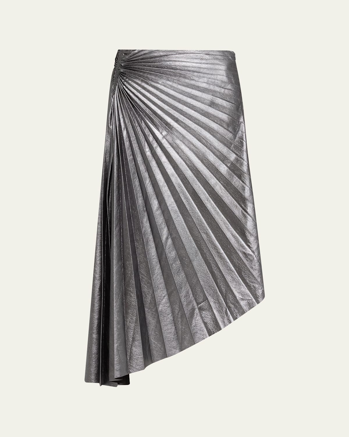 A.l.c Tracy Metallic Vegan Leather Skirt In Gray