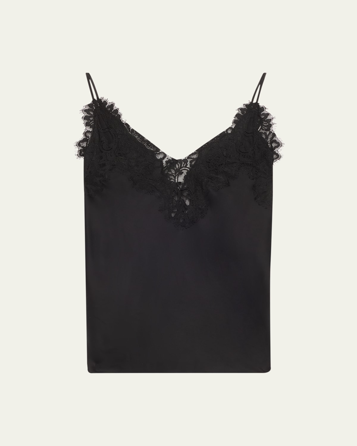 A.l.c Lennon Lace-trim Cami Top In Blackblac
