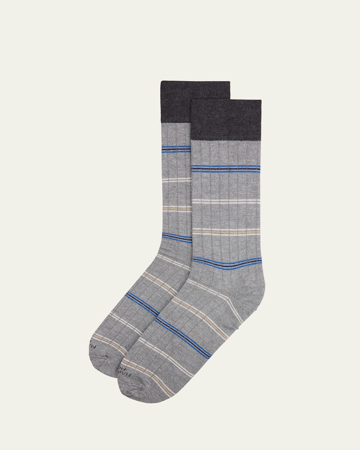 Men's Mousse of Modal Rib Stripe Crew Socks