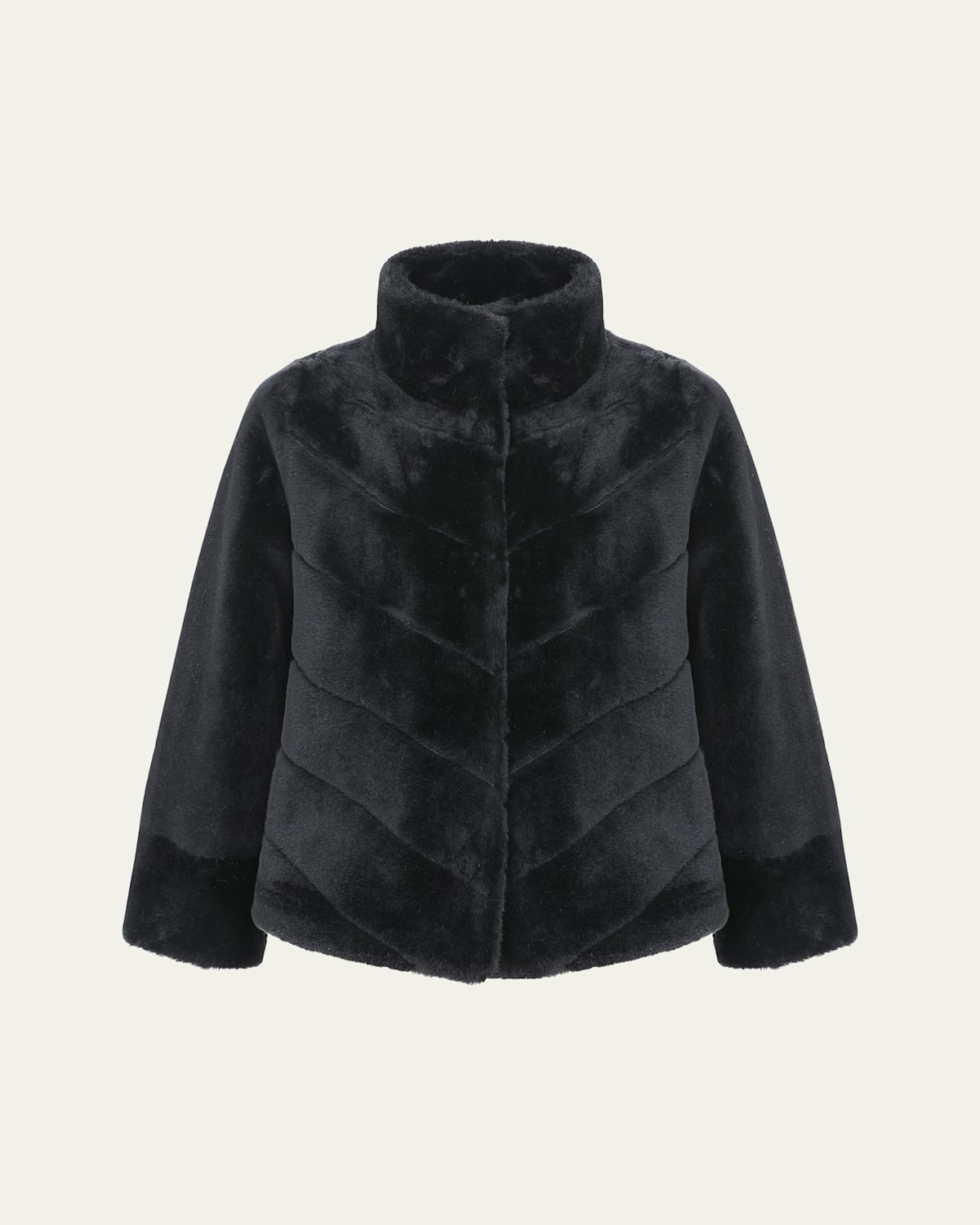 Reversible Merino Shearling Lamb Chevron Jacket