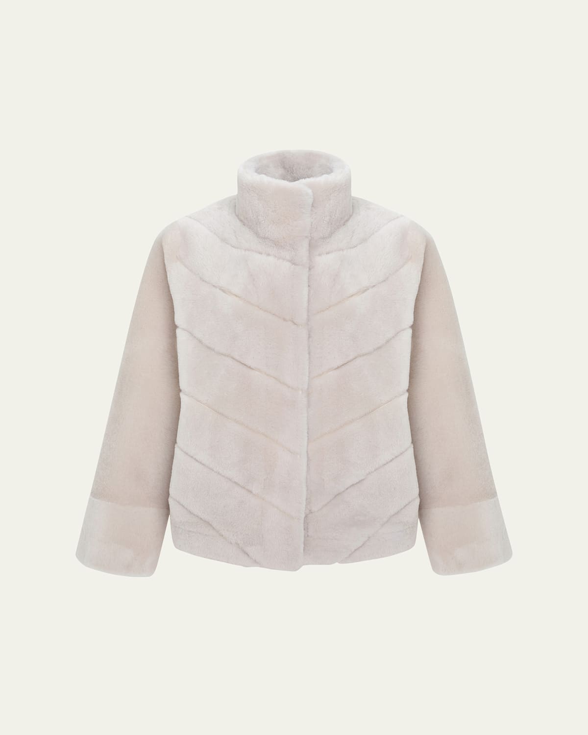 Reversible Merino Shearling Lamb Chevron Jacket
