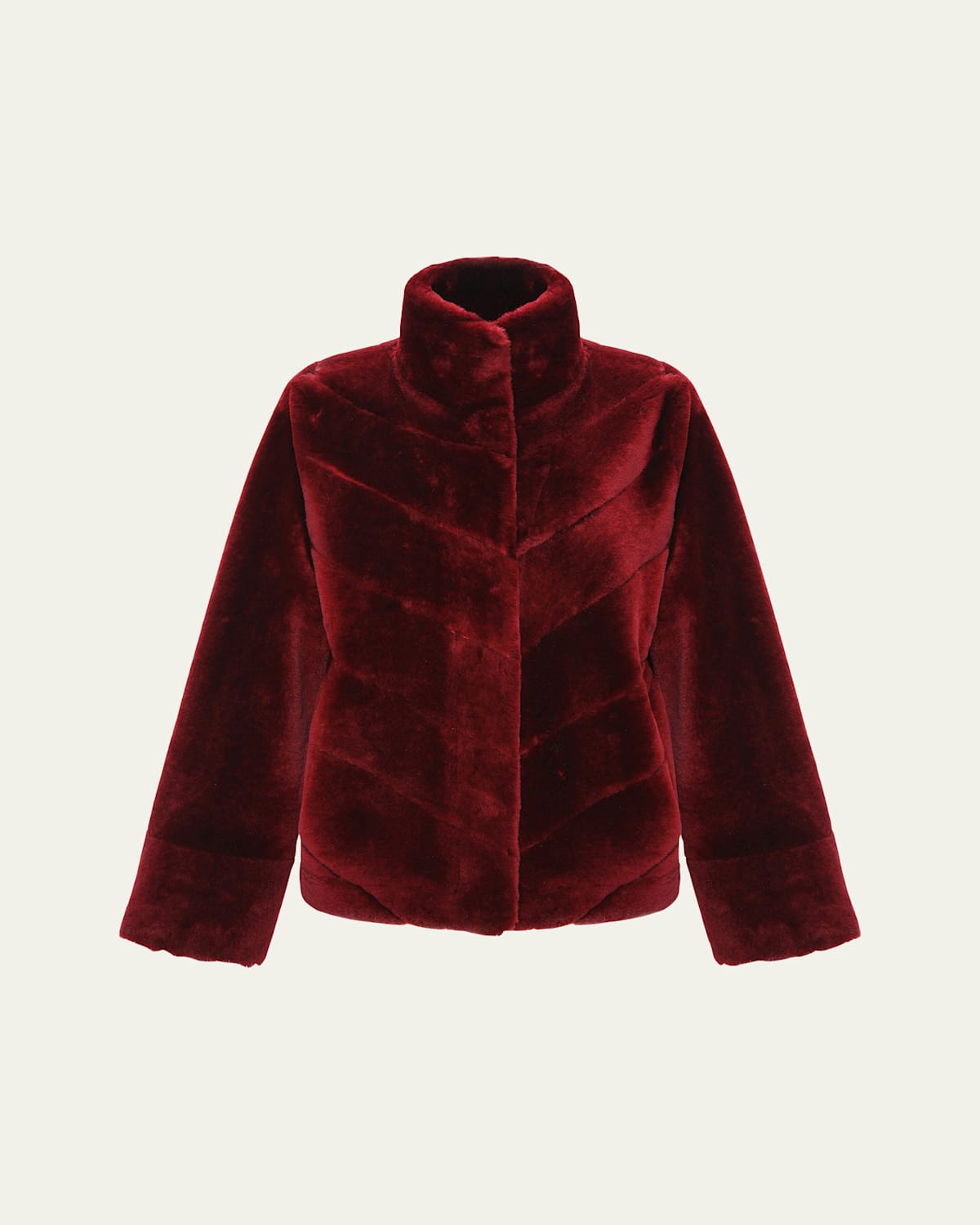 Reversible Merino Shearling Lamb Chevron Jacket