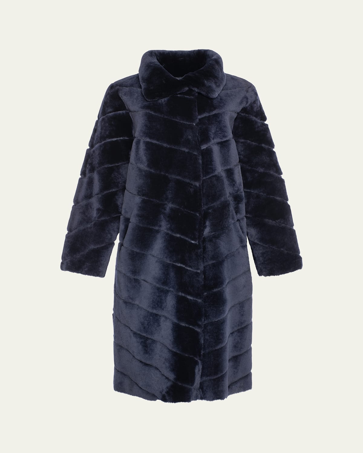 Reversible Merino Shearling Lamb Chevron Coat