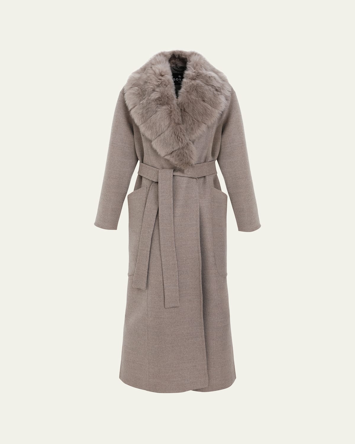 Loro Piana Double-Face Cashmere-Blend Coat with Detachable Merinillo Shearling Lamb Collar