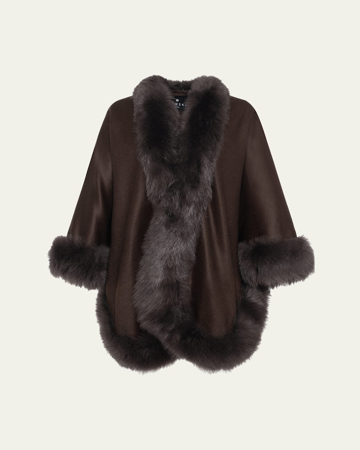 Cashmere Cape with Toscana Shearling Lamb Trim