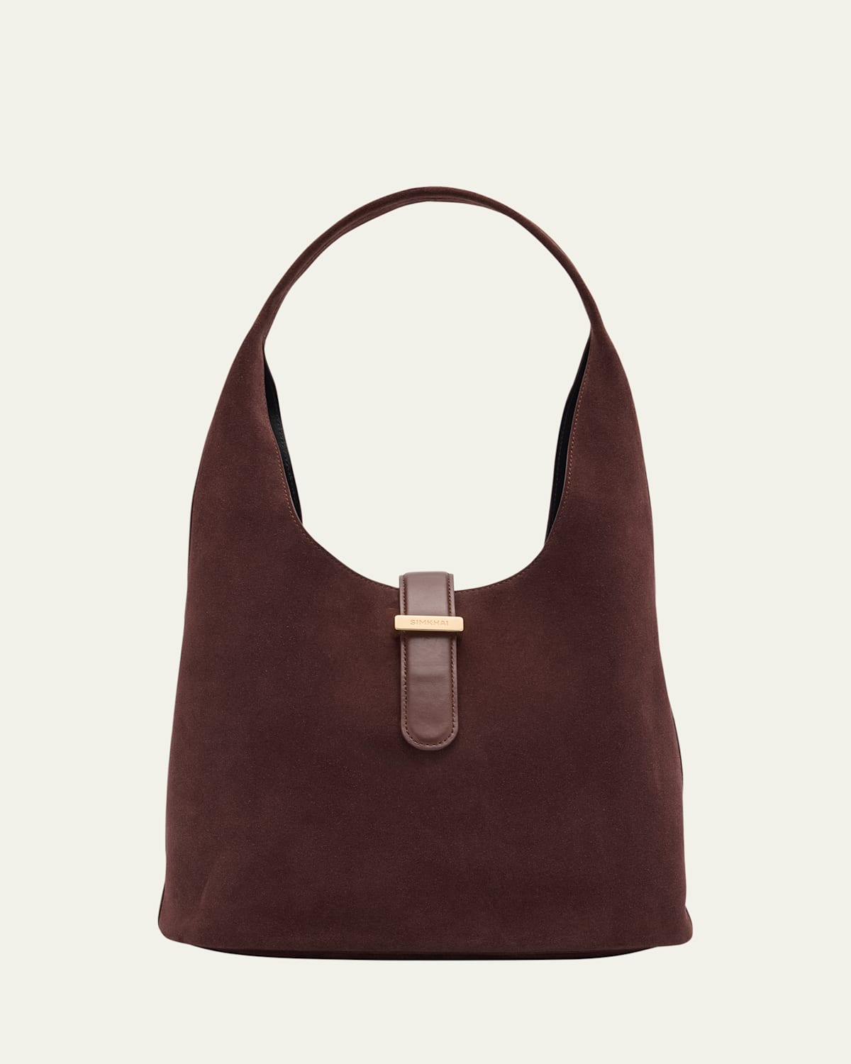 Simkhai Khai Buckle Suede Hobo Bag In Cacao