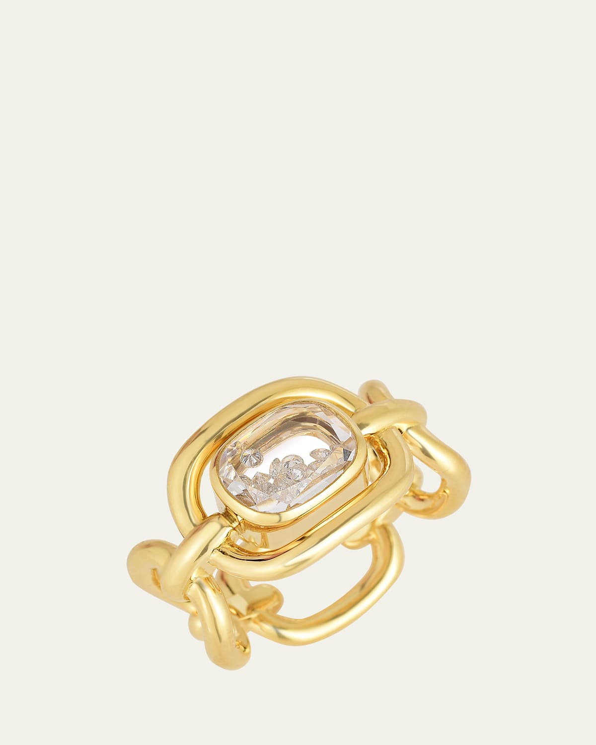 18K Yellow Gold Malha Diamond Kaleidoscope Shaker Statement Ring