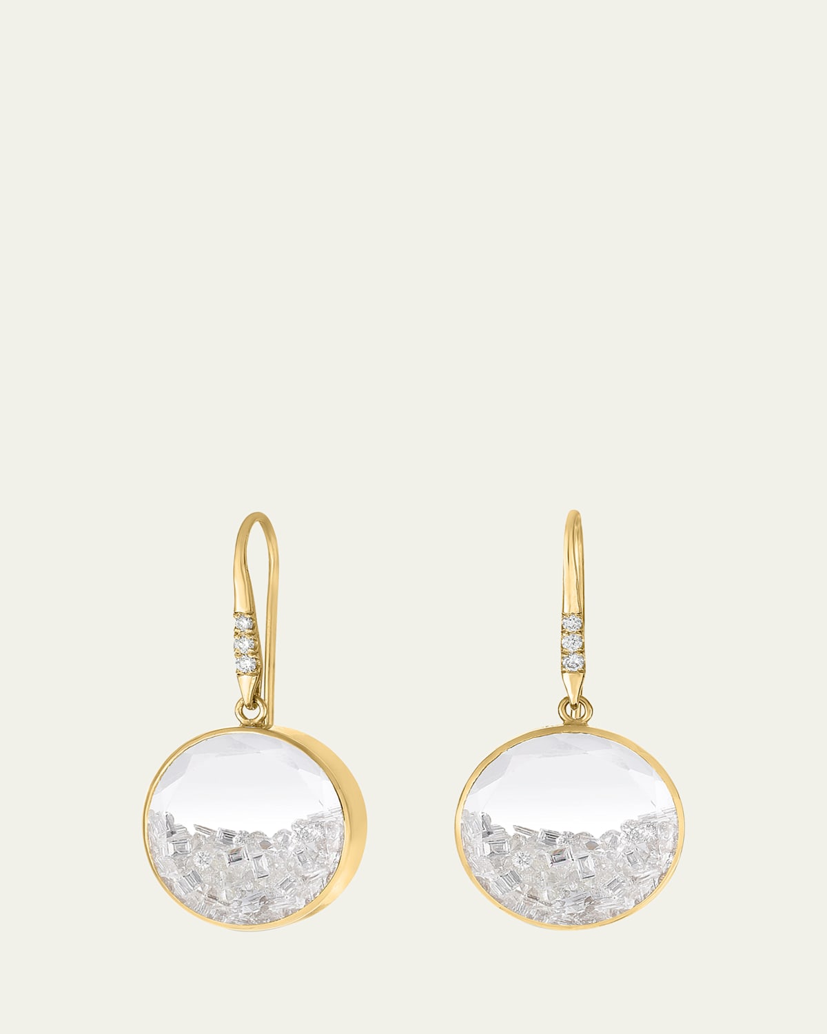 18K Yellow Gold Core Diamond Kaleidoscope Shaker Earrings