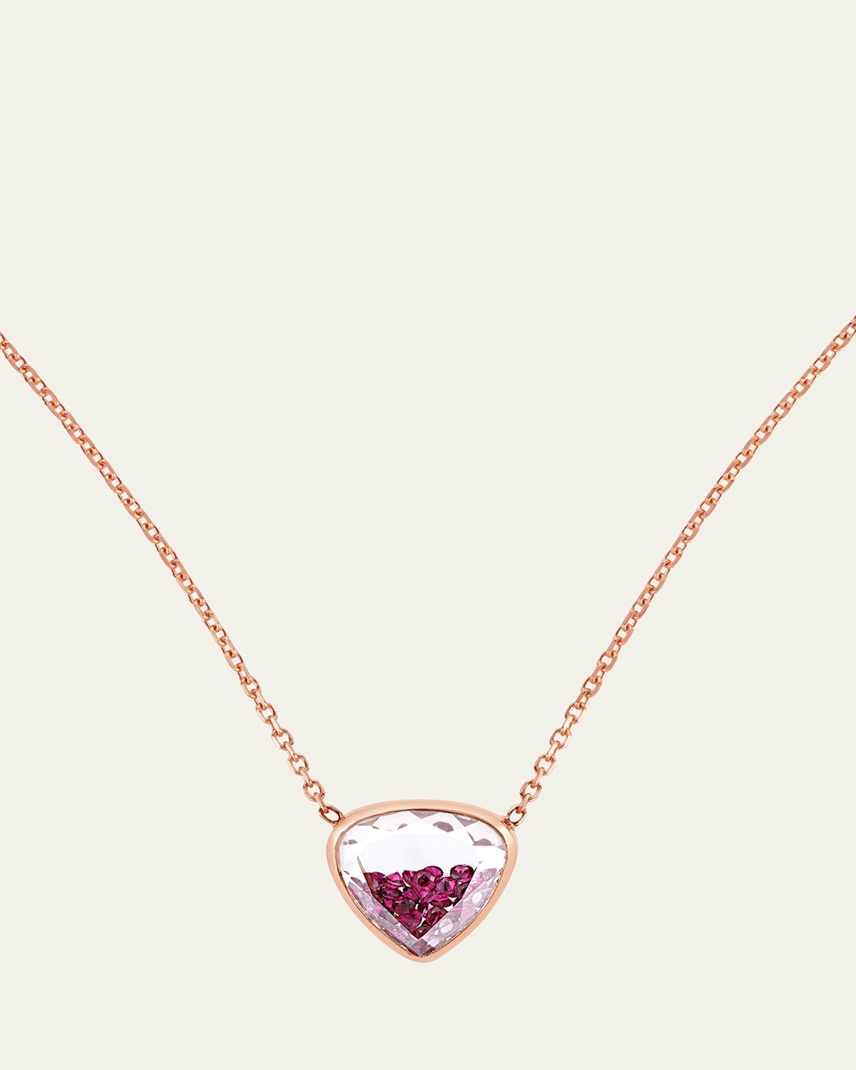 18K Rose Gold Naipe Heartish Ruby Kaleidoscope Shaker Necklace