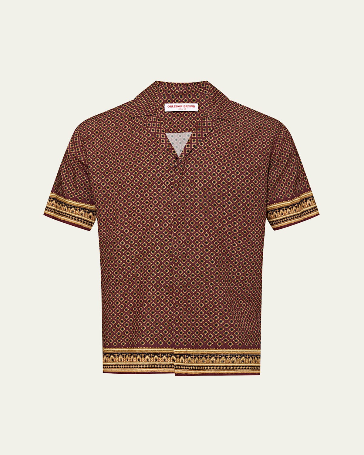 Orlebar Brown Maitan Bowling Shirt In Copper Red