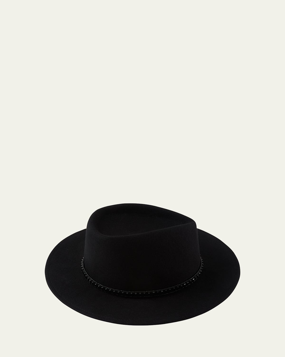 Eugenia Kim Blaine Embellished Band Wool Fedora In Black