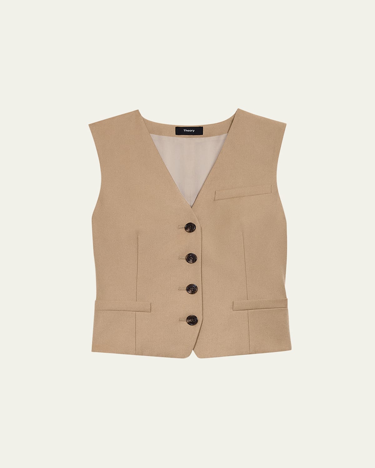 Theory Tailored Vest In New Camel