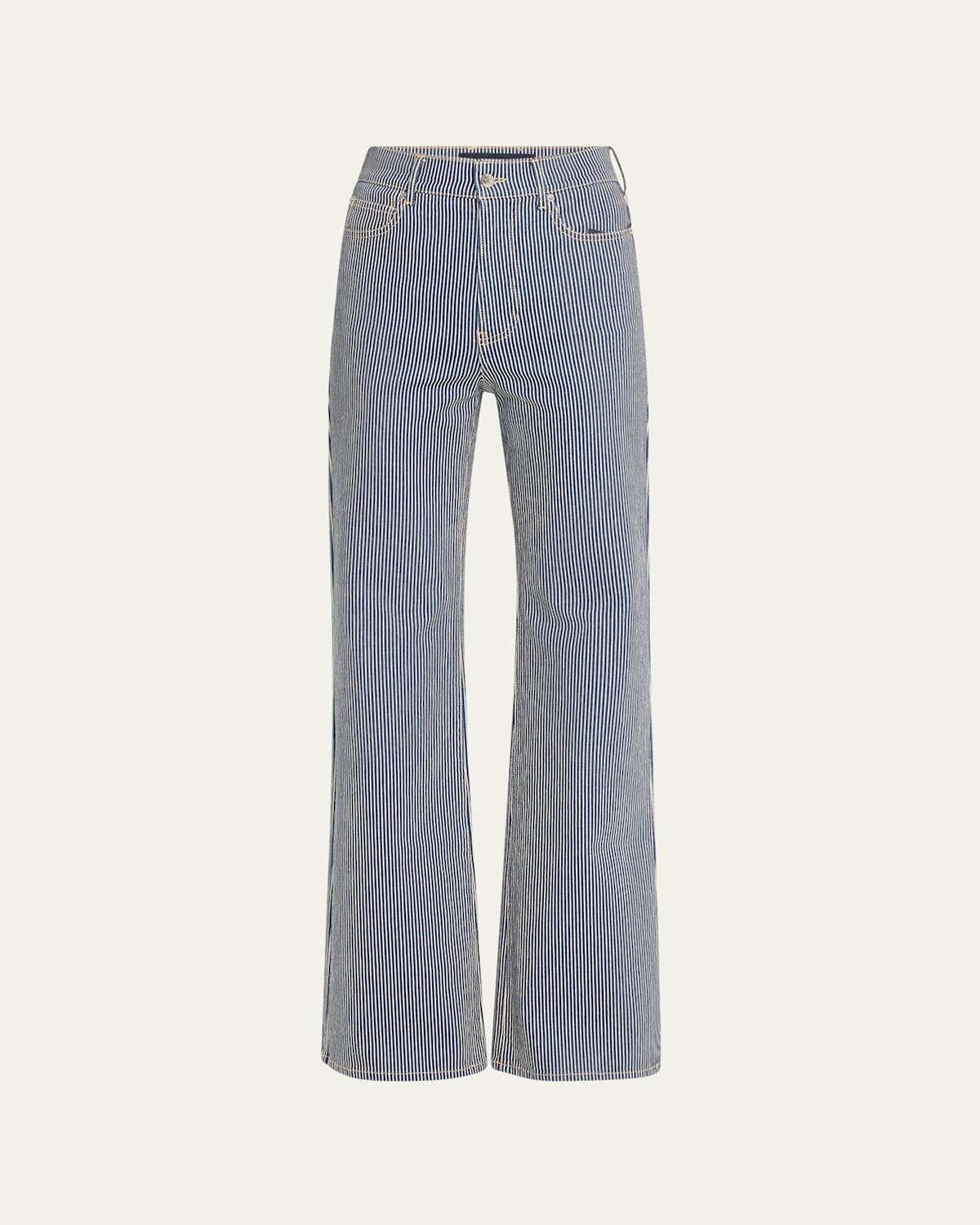 Veronica Beard Crosbie Wide-leg Stripe Jeans In Solstice Stripe