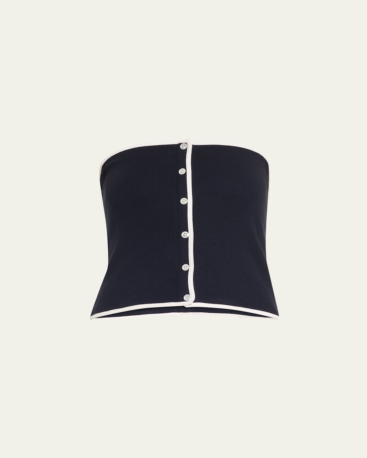 VERONICA BEARD VALLEY BUTTON-FRONT TUBE TOP 