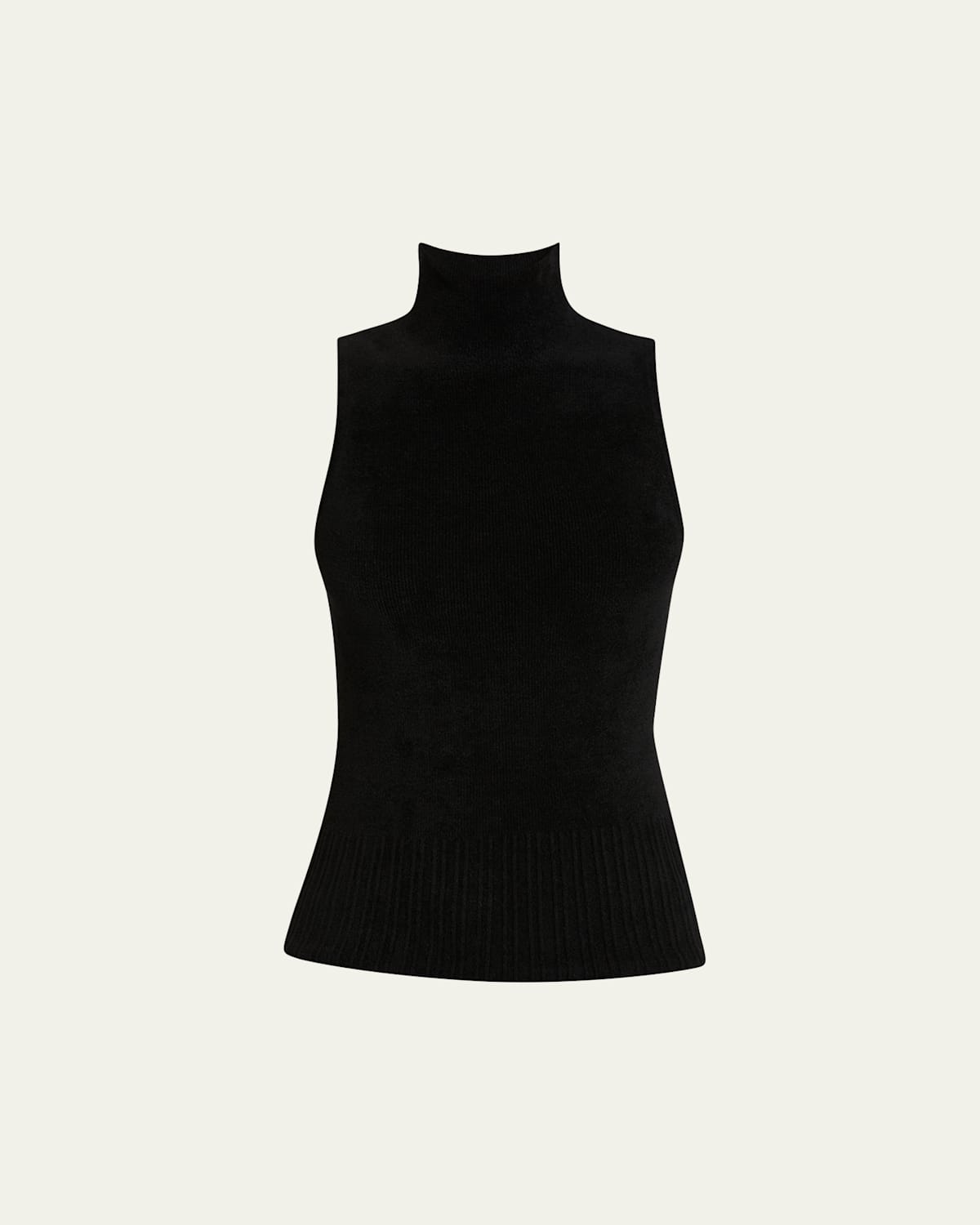 Proenza Schouler White Label Mackenzie Sleeveless Chenille Turtleneck In Black