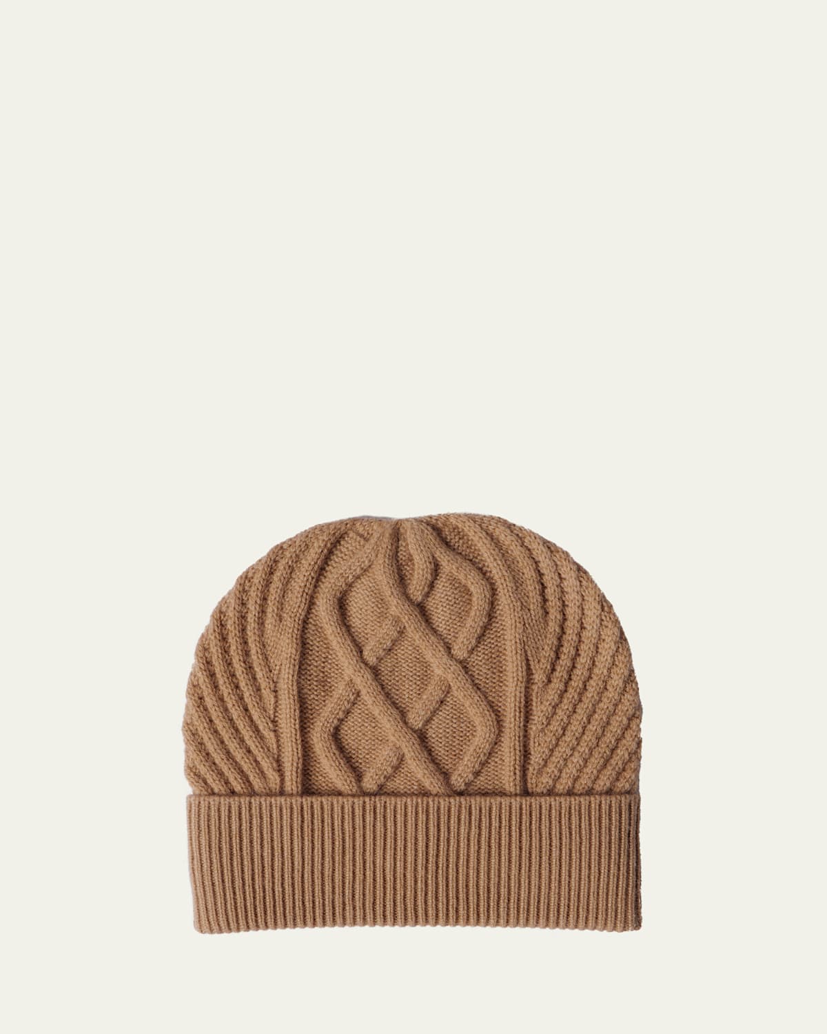 Men's Baby Cashmere Cable Knit Beanie Hat