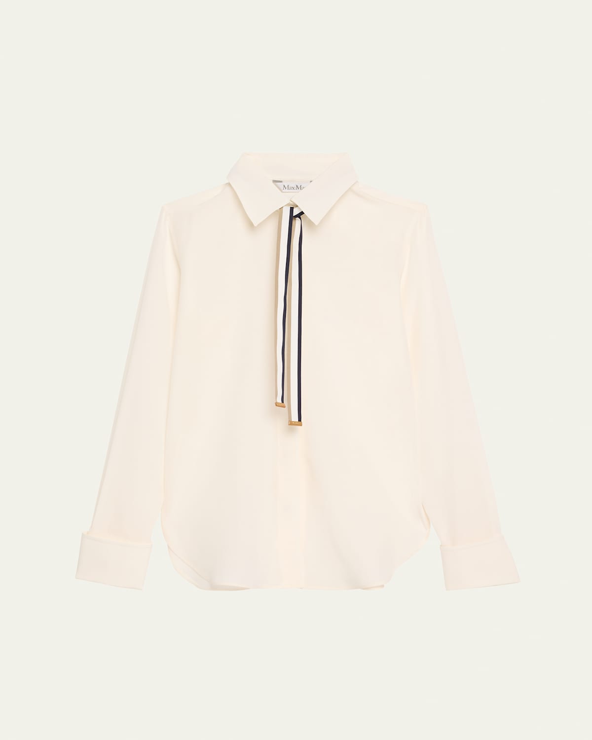 Shop Max Mara Apollo Neck-tie Button Down Silk Blouse