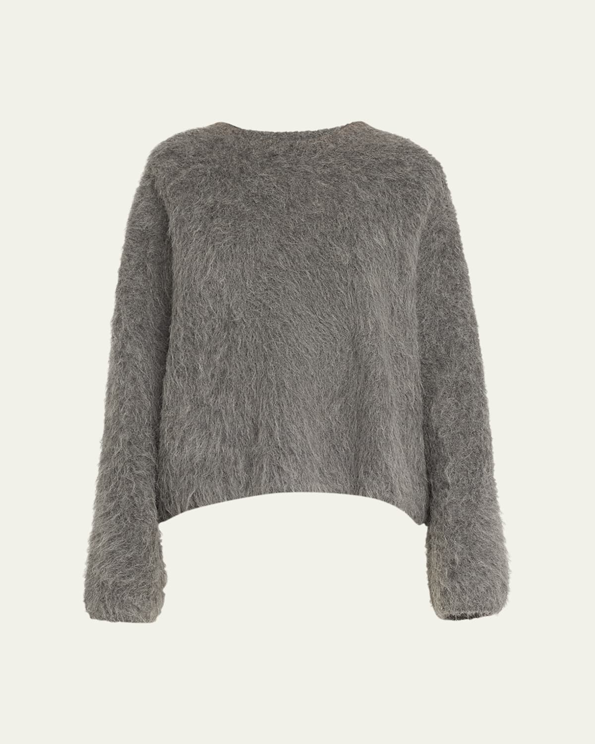 Totême Boxy Alpaca Knit Dark Grey Melange In Dark Grey