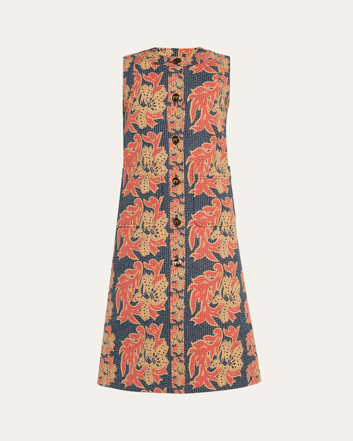 Valentino Floral Jacquard Midi Dress In Indigo