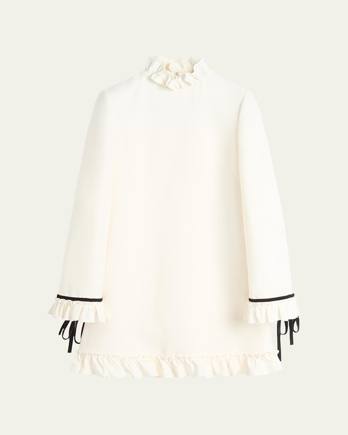 Valentino Kurzes Crepe Couture Kleid Frau Elfenbein 50 In Ivory