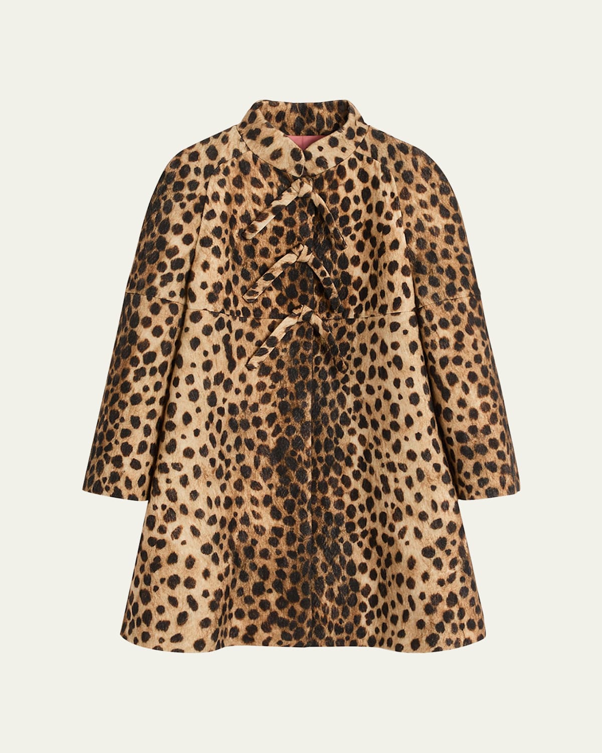 Valentino Mantel Aus Wollstoff Mit Jaguar-punktendruck Frau Animalier 44 In Brown Black