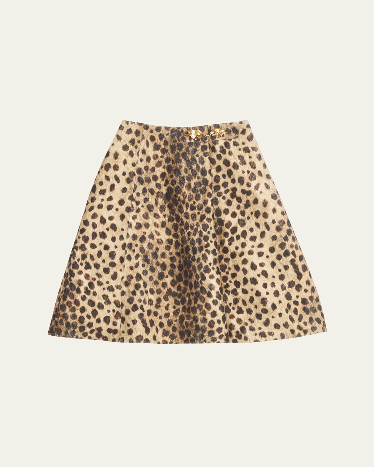 Valentino Wool Cloth Skirt In Jaguar Spots Print Woman Animal Print 42 In Brown Black