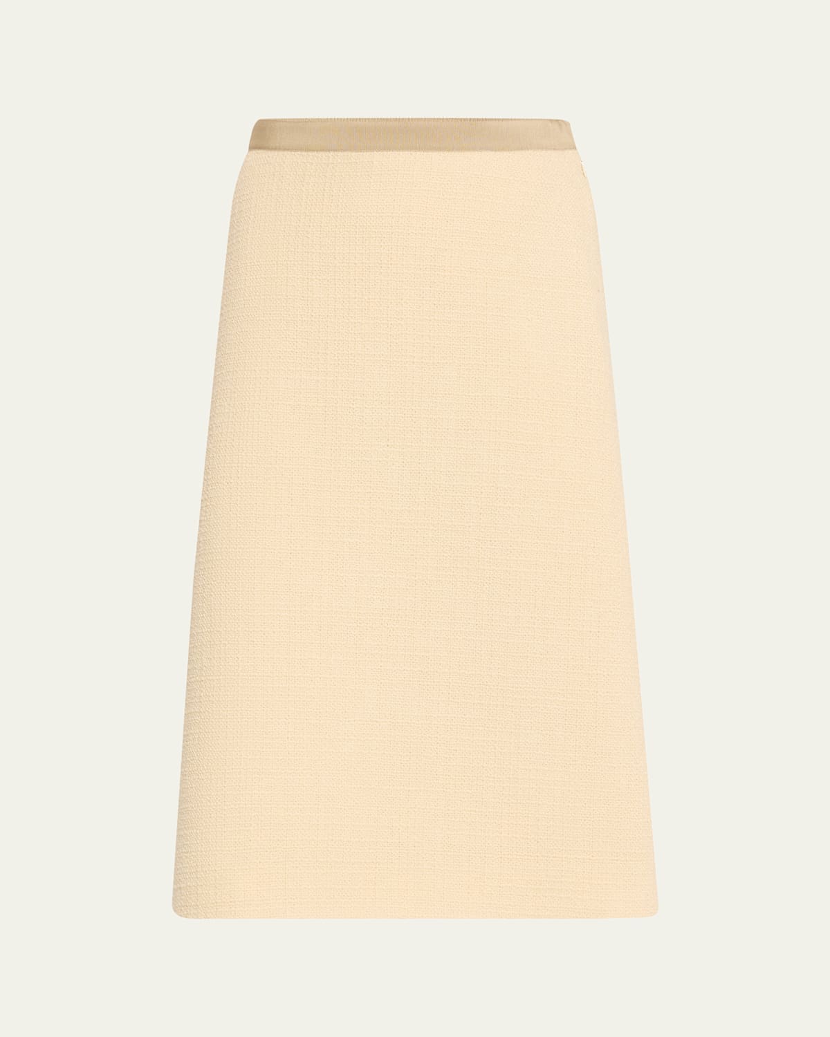 Valentino Tweed High Waist Skirt In Almond