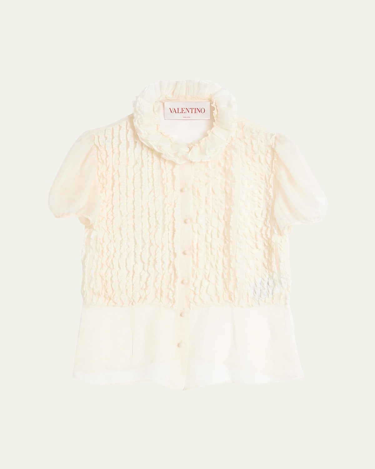 Valentino Chiffonbluse Frau Elfenbein 46 In Ivory