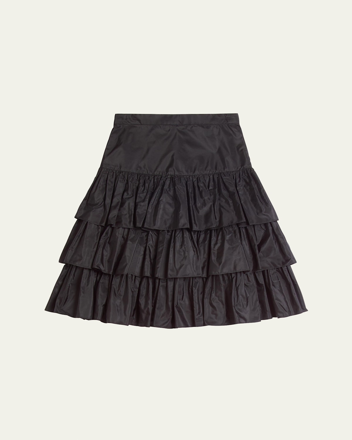 Valentino Ruffled Taffeta Skirt Woman Black 42 In Black