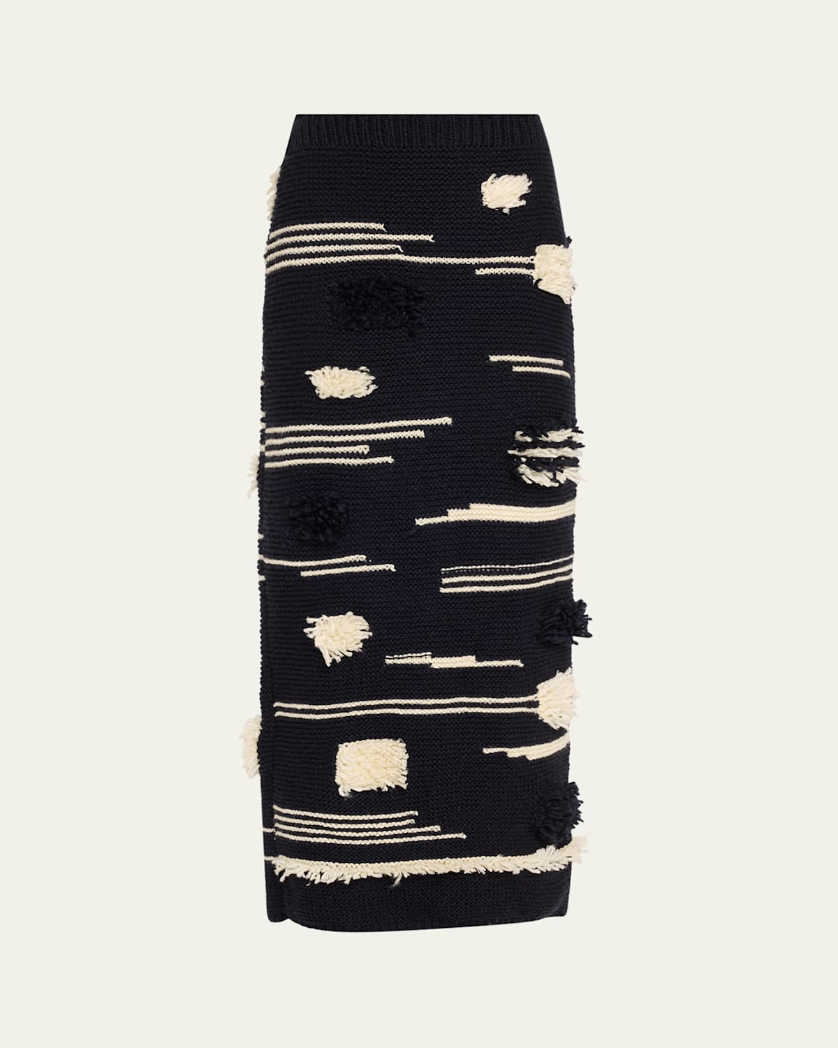 Shop Zankov Afra Pencil Maxi Wool Skirt In Black/ecru