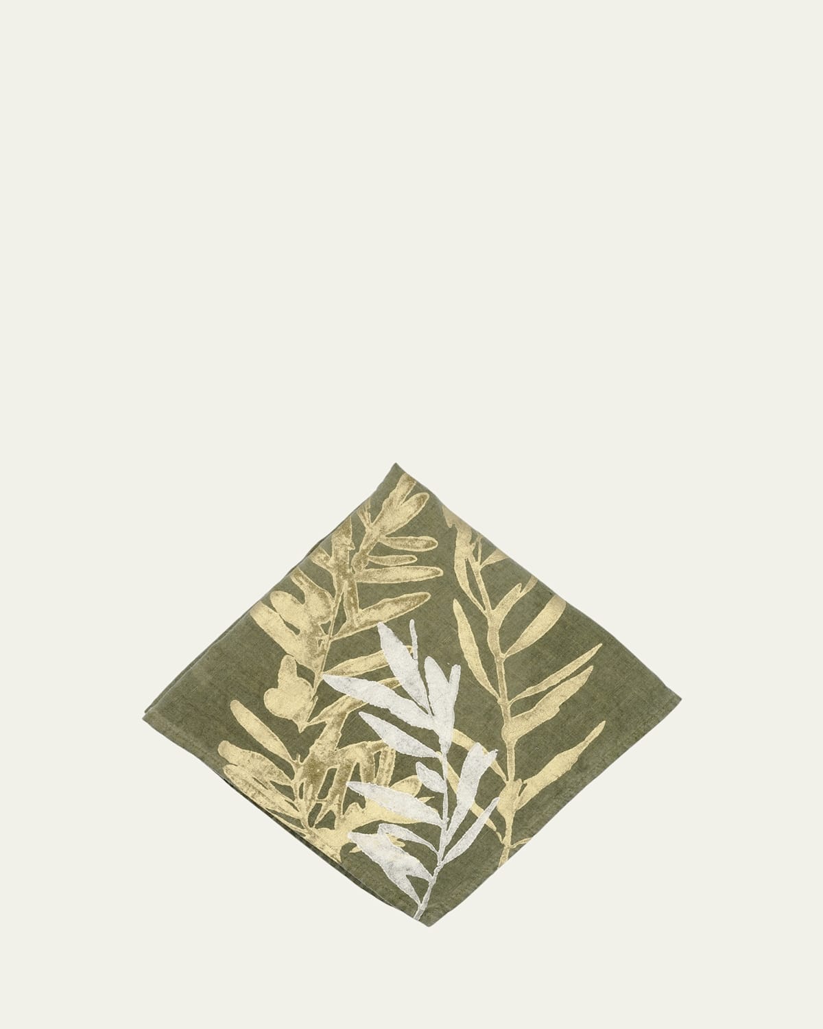 Leccino on Green Painted Linen Napkin