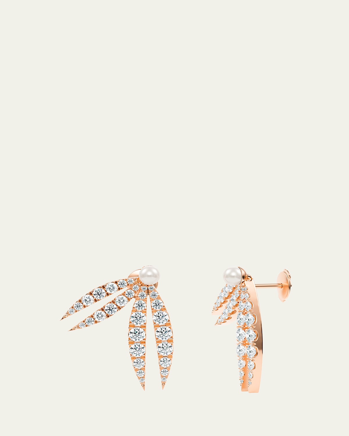 Lotus Diamond and Pearl Flourish Earrings