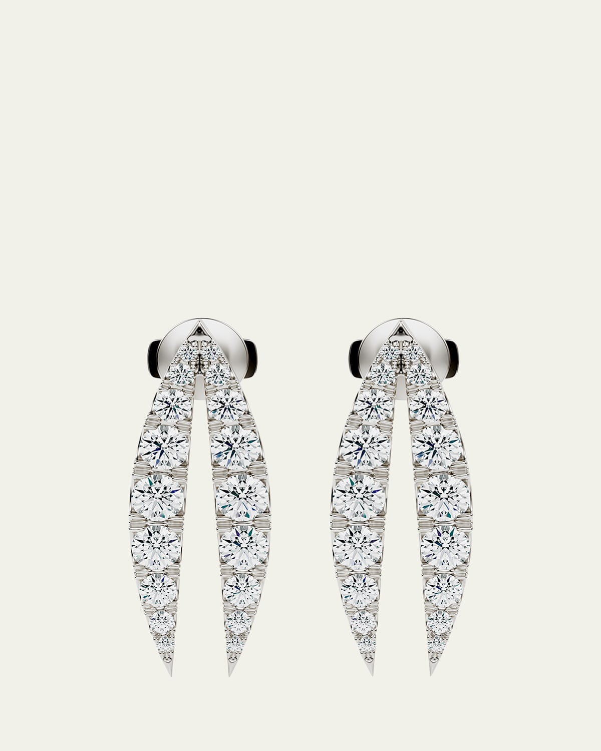 Lotus Diamond Drop Earrings
