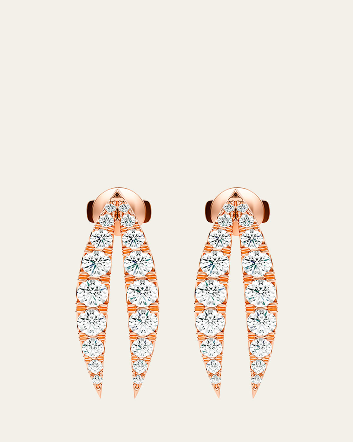 Lotus Diamond Drop Earrings