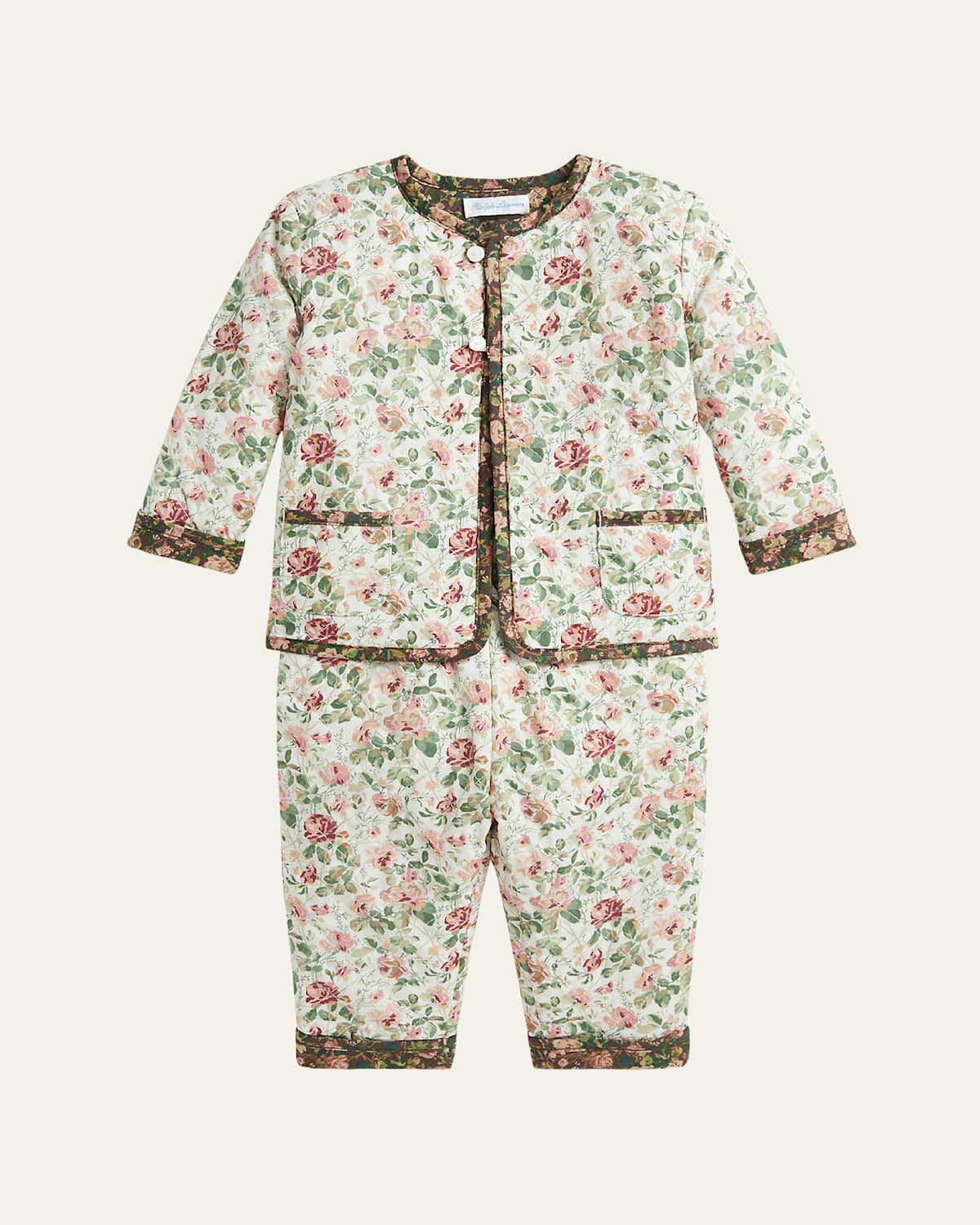 Girl's Reversible Floral-Print Two-Piece Set, Size 3M-24M